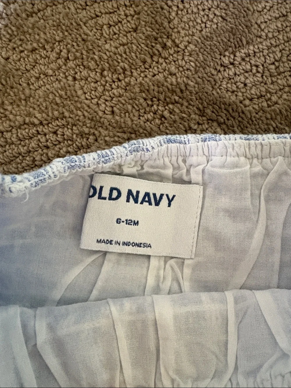 Old Navy Light Blue Smocked Puff-Sleeve Cotton Dress